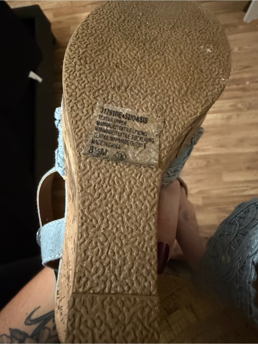 Jellypop blue Braided Wedge Sandals - Picture 4 of 4